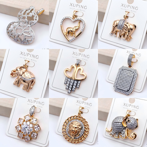 Collezione di Ciondoli Animali XUPING, Charms Placcati in Oro 18K con Zirconi a Forma di Delfino, Drago ed Elefante, Vendita all'Ingrosso - Product Image 2