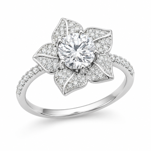 Anello con Design a Fiore di Camelia e Giglio, Stile Naturale per Donne - Product Image 1