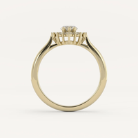 Bague de fiançailles en or massif 10K 14K 18K avec diamant de laboratoire taille marquise 1 carat, halo floral et pierres latérales, certifiée IGI CVD/HPHT