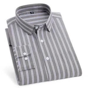 Camicie a maniche lunghe Oxford in cotone 100% tinto in filo, taglie forti fino alla 14XL, per <span class=keywords><strong>uomo</strong></span>, eleganti, <span class=keywords><strong>casual</strong></span> chic, da ufficio, a quadri - Product Image 2