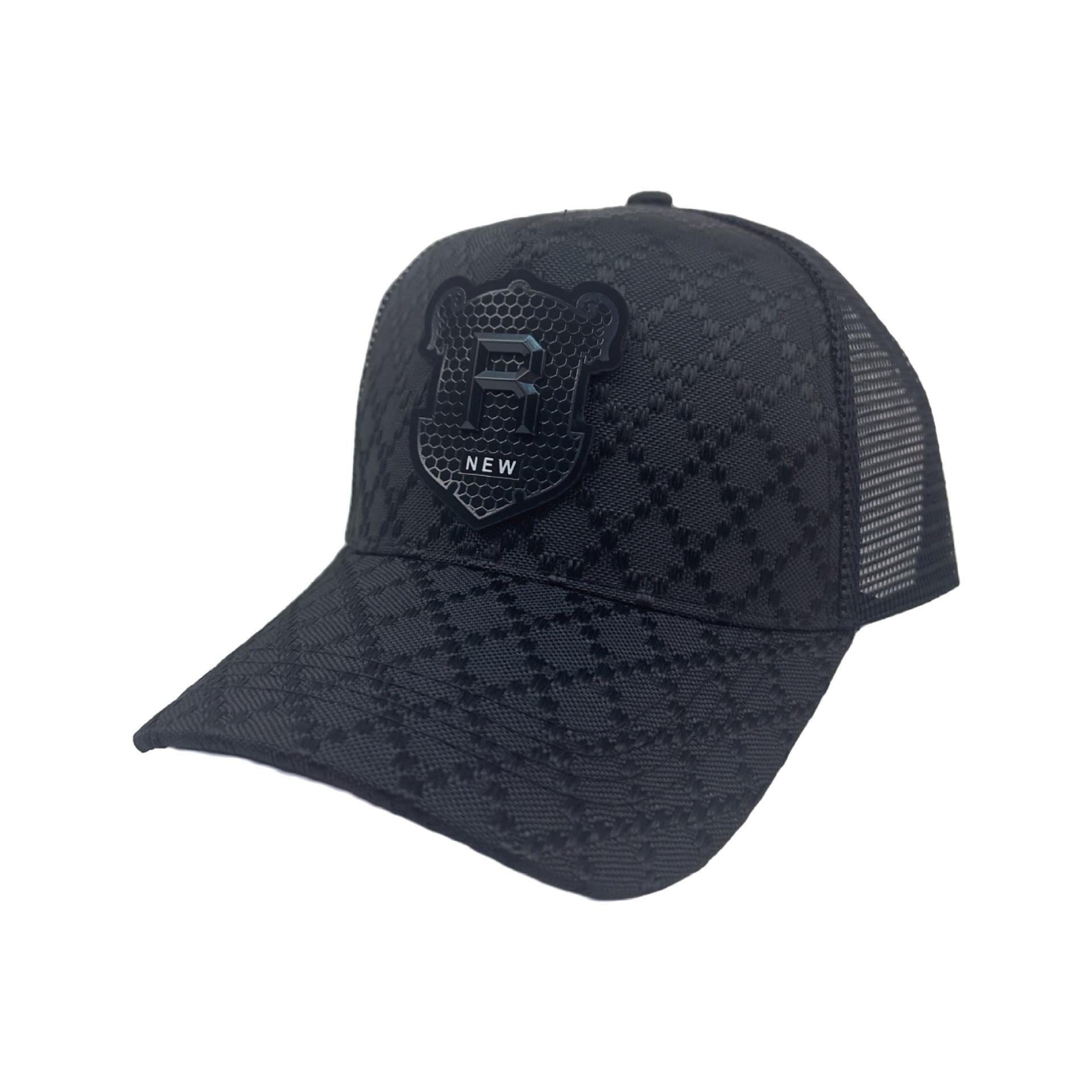 Casquette en maille noire [avec logo R]