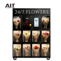 Distributeur automatique de fleurs intelligent AIT OEM/ODM avec refroidissement par compresseur, écran tactile 22 pouces, surveillance automatique du stock et connectivité cloud