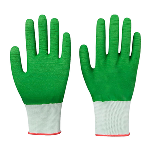 Guantes de trabajo de seguridad para jardín industrial con patrón de onda de revestimiento de látex resistente al desgaste de alta calidad - Product Image 1