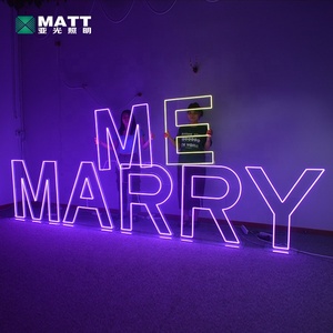 MATT usine fabrication autoportante MARRY ME RGB changement <span class=keywords><strong>de</strong></span> couleur forme <span class=keywords><strong>de</strong></span> coupe design décorations PVC sur mesure intérieur led ne - Product Image 3
