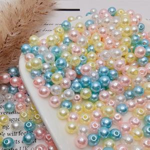 Cuentas de imitación de perlas sueltas de plástico ABS perforadas de colores mixtos hechas a mano para zapatos, ropa, sombreros y accesorios de joyería - Product Image 2