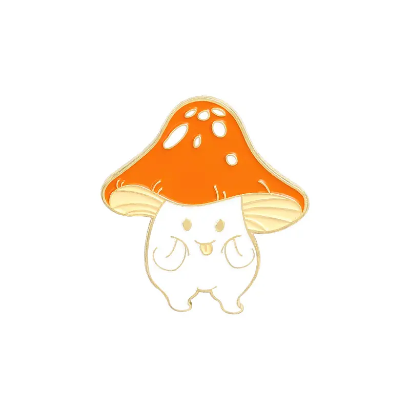 Gift Decoration Cute Mushrooms Aesthetic Brooch For Women Manufacturers Badge Gold Metal Hard Enamel Pin