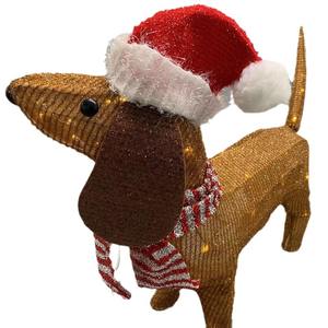 קישוט גינה לחג המולד של כלב דאקל, דגם ברזל מואר לחוץ, דגם 006, חיות וסמלים אסטרולוגיים, מהמפעל - Product Image 5