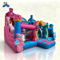 Lilytoys Château gonflable combiné Ours de dessin animé en PVC avec toboggan pour enfants, idéal pour la location commerciale