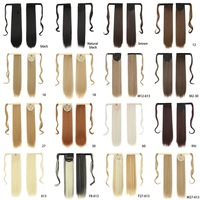 Extension de Queue de Cheval avec Bande Velcro, Longue et Lisse ou Ondulée Bouclée, Cheveux Synthétiques, Vente en Gros
