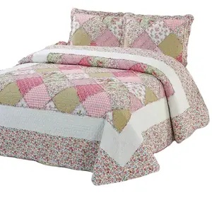 China supplier European Design Pure Cotton Printed bed cover