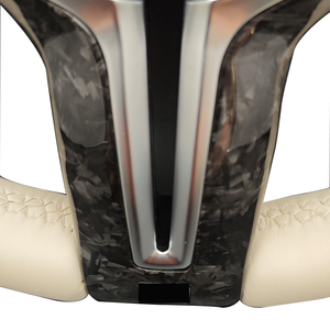 Volante Personalizado de Cuero Beige con Marco de Fibra de Carbono Forjada para <span class=keywords><strong>BMW</strong></span> M F06 F10 F20 F21 F30 F32 F36 M3 F15 F80 F82 E70 E71 E90 X1 X3 - Product Image 4