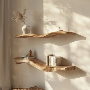 Étagère ondulée en <span class=keywords><strong>bois</strong></span> courbé de style européen Étagère murale flottante en <span class=keywords><strong>bois</strong></span> massif Étagère en <span class=keywords><strong>bois</strong></span> <span class=keywords><strong>flotté</strong></span> Étagère pour salon Articles divers - Product Image 4