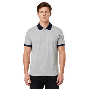 Camiseta Polo de Golf Personalizada para Hombre, ODM OEM, Manga Corta, Cuello de Botones, Tejido de Algodón, Manga en Contraste, Ropa Casual - Product Image 1