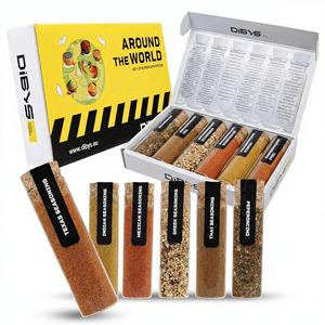 DIBYS Juego de Regalo de Especias Mundiales Moderno de Plástico de 6 Piezas con Mezclas Tailandesas, Mexicanas e Indias y Recetas para Amantes de la Cocina - Product Image 1