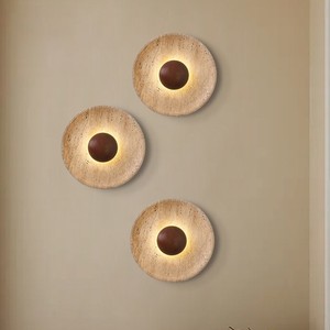 Lampe murale en pierre Wabi Sabi, lumière chaude, décoration de chambre à coucher, chevet, salon, couloir - Product Image 4