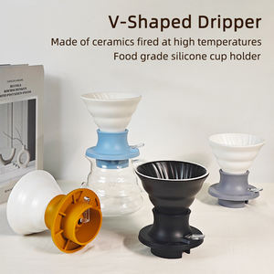 Taza de café de cerámica multicolor para preparación manual, con filtro de goteo de porcelana, precio mayorista - Product Image 2