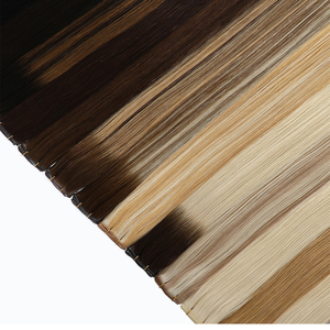 Extensions <span class=keywords><strong>per</strong></span> <span class=keywords><strong>capelli</strong></span> all'ingrosso, 100% umani vergini Remy, provenienti da donne europee, a doppia trama, nuove, morbide, sottili, annodate a mano, invisibili, con trama Genius - Product Image 3