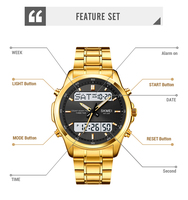 Montre sport analogique haut de gamme SKMEI 2049 Gshock, double fuseau horaire, analogique, LED, étanche, quartz, numérique, pour homme