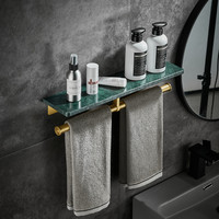 Étagère murale de rangement de luxe moderne en métal doré et marbre vert, capacité 50 kg, pour salle de bain, cuisine, coiffeuse