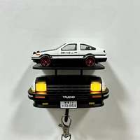 Porte-clés mural AE86 avec lumière, décoration créative modèle de voiture, support de rangement pour clés