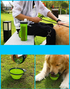 Cangkir air hewan peliharaan, aksesori anjing Dispenser makanan perjalanan luar ruangan pemberi makanan anjing - Product Image 5