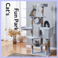 Arbre à chat en peluche à 6 niveaux, grande tour pour chat, condo pour chat toutes saisons