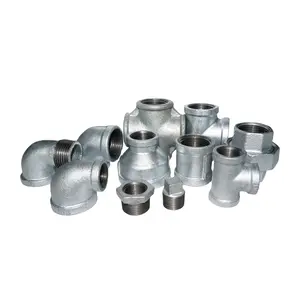 Accesorios de tubería de hierro malleable, codo macho de alta presión, accesorios de tubería de hierro fundido malleable galvanizado