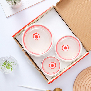 3pcs <strong>Microwave</strong> Oven Safe Ceramic Fresh <strong>Bowl</strong> <strong>with</strong> Seal <strong>Lid</strong> Ceramic <strong>Bowl</strong> Gift Box Company Fresh-keeping Food Storage Container - Product Image 6