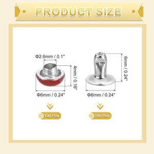 ชุดอุปกรณ์ยึดติดหนัง Uxcell หมุดโลหะทรงกลมแบบเห็ด ขนาดมิลลิเมตร สำหรับกระเป๋าถือ  หมุดโลหะแบบมีฐานเกลียว สำหรับงานฝีมือหนัง DIY - Product Image 2