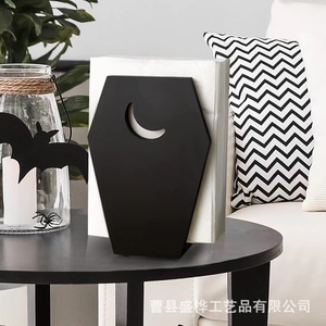 Coffin Shaped Tissue Holder Wood Halloween Decorative <b>Desktop</b> <b>Standing</b> Napkin Storage Rack Novelty Design - Product Image 1