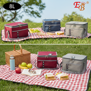 Sac à lunch isolé étanche de 11 pouces Oxford et polyester avec doublure en PEVA 24 pièces/carton pour pique-nique en plein air - Product Image 3