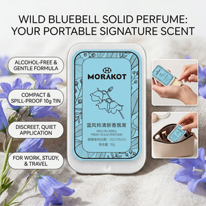 Perfume Sólido Sin Alcohol <span class=keywords><strong>de</strong></span> 10g, MORAKOT Freesia Wild Bluebell, Aroma Floral, Mini Lata Metálica a Prueba <span class=keywords><strong>de</strong></span> Fugas, Bálsamo <span class=keywords><strong>de</strong></span> Fragancia <span class=keywords><strong>de</strong></span> Bolsillo para Viaje - Product Image 3