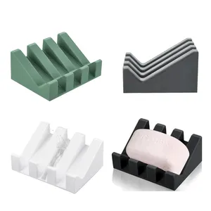 New High Slope Drainage Quick Raise Storage Recess Silicone Soap Dish