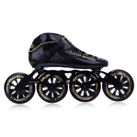 Patins à roulettes 3/4 Roues en PU à rebond élevé Patins à roulettes de vitesse en ligne Patins à roulettes de vitesse professionnels pour hommes
