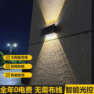 ไฟติดผนังโซลาร์เซลล์ 81012 ชิป LED สำหรับภายนอกบ้าน สวนหย่อม แสงตกแต่งกันน้ำ ไฟส่องผนังสร้างบรรยากาศ - Product Image 5