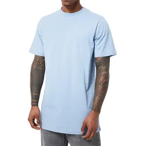 custom t shirt men's regular fitted 100% cotton tshirt Ribbed crew neck custom logo printing standard fit tshirt for men