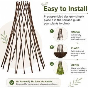 Obelisco de Bambú Moderno para Jardín, Estructura Hueca para Decoración de Paisajes, Soporte Ecológico para Cercas - Product Image 4