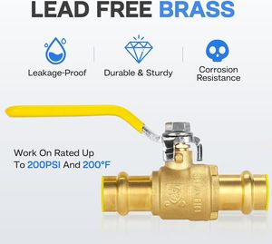 2 \ "đầy đủ cổng Brass van bi <span class=keywords><strong>1</strong></span>/<span class=keywords><strong>4</strong></span> \" lần lượt đóng cửa dừng EPDM Đồng ống kết nối Hướng dẫn sử dụng khí nước tương thích OEM tùy chỉnh - Product Image 2