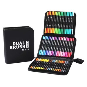 168 colori dual tip art <span class=keywords><strong>calligrafia</strong></span> disegno grafico acquerello fineliner pennarello pennarello set con custodia per penna in tessuto - Product Image 5