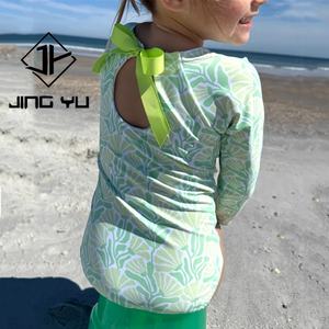 High Quality Swimsuit Hawaii Print Sun Protection Kids Swimwear Custom Recycled Nylon Girls Bikini - Product Image 2