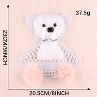 Mignon Animal Lapin Ours Fourrure Patch En Gros Fleur Perlé Patches Abs Perles Patch pour Vêtements