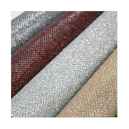 Recycling 0.5 mm Chunky Vinyl Vegan PU Shiny Faux Artificial Synthetic Glitter Leather Fabric for Clothing Shoe Bags Bows Dress