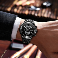 Reloj de Cuarzo Cronógrafo de Moda de Lujo Unisex CHENXI, Caja de Acero Inoxidable de 44 mm, Esfera con Puntero Luminoso, Resistente al Agua 30M