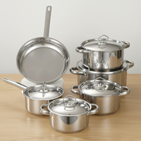 Ensemble de 15 casseroles en acier inoxydable à double fond avec couvercle, qualité alimentaire, pour usage domestique et professionnel, casseroles et poêles coréennes