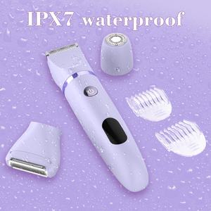 Épilateur électrique 3 en 1 pour femmes, tondeuse pour poils du pubis avec écran LED, kit de toilettage bikini sans fil - Product Image 4