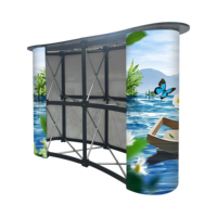 Comptoir pop-up en aluminium et en plastique de support de réception portatif de haute qualité pour les salons commerciaux Table de promotion publicitaire exclusive