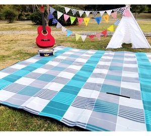 Classic Striped Picnic Fleece Waterproof Extra <b>Large</b> Foldable Beach <b>Mat</b> Portable Camping Blanket With Handle for Travel - Product Image 6