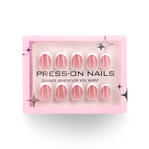 30 Uñas Postizas Color Nude, Cortas, Francesas, Cobertura Total, de Plástico, Uñas Artificiales, Logotipo Personalizado para Mujeres, Salón de Uñas - Product Image 6