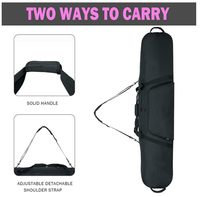Aumtiscc Sac de voyage portable professionnel pour homme, pour planche de ski individuelle, noir, 165 cm, en polyester, imperméable et résistant à l'usure