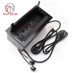 <span class=keywords><strong>Caja</strong></span> de Conexión Eléctrica para Escritorio Daisy Chain <span class=keywords><strong>Enlazable</strong></span> con Tapa Abatible y Cepillo, Conectividad Multipuerto, Enchufe <span class=keywords><strong>Universal</strong></span> para Oficina - Product Image 6